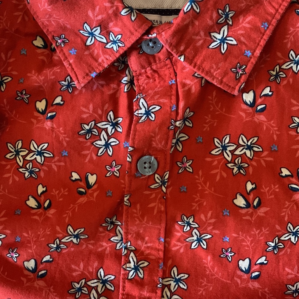 Denim & Flower Dress Shirt - Picture 3 of 4